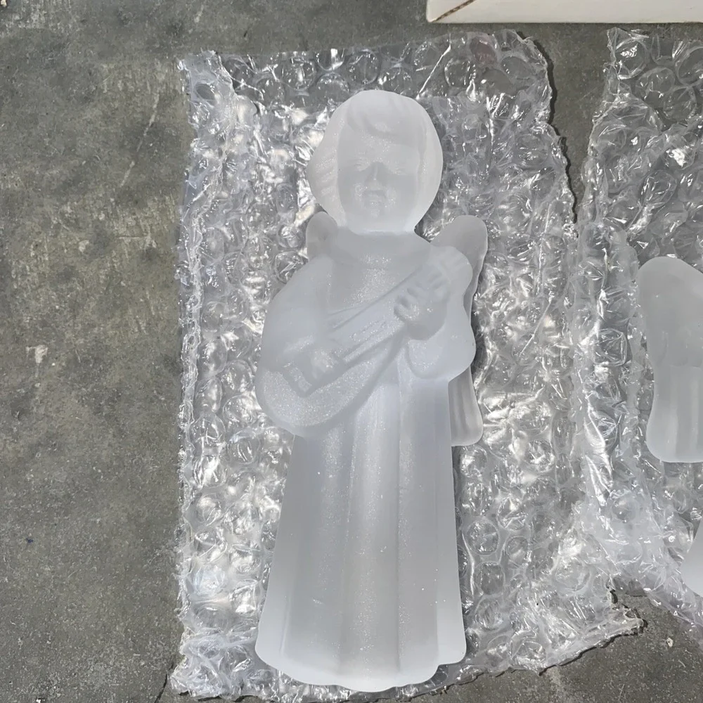 Royal Gallery Federated Dept Crystal Set of‎ Three Angel Candleholders K4852/3